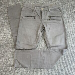 BlankNYC Moto Skinny Jeans Gray Zip Detail Women's 31 Waist